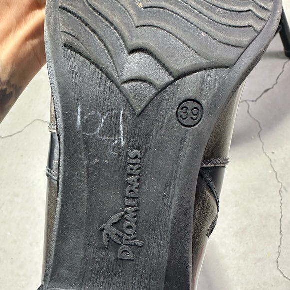 Dromedaris Promod Metallic Black Ankle Boots with Buckle Detail Size 8.5 (39) - Picture 9 of 9